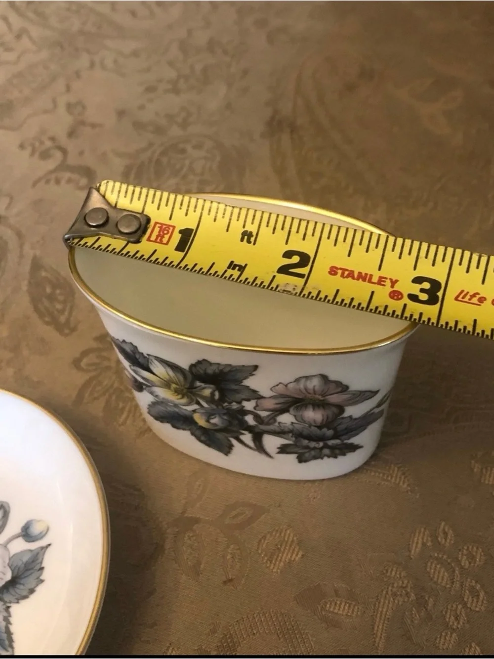 Vintage Royal Worcester Fine Bone China Toothpick Holder & Trinket Dish